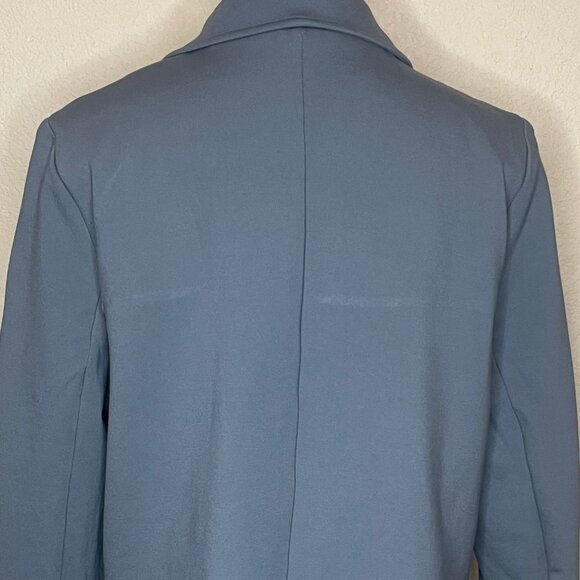 Betabrand Double-Breasted Stretch Ponte Blazer XL Dusty Blue Silver Buttons - Picture 7 of 13